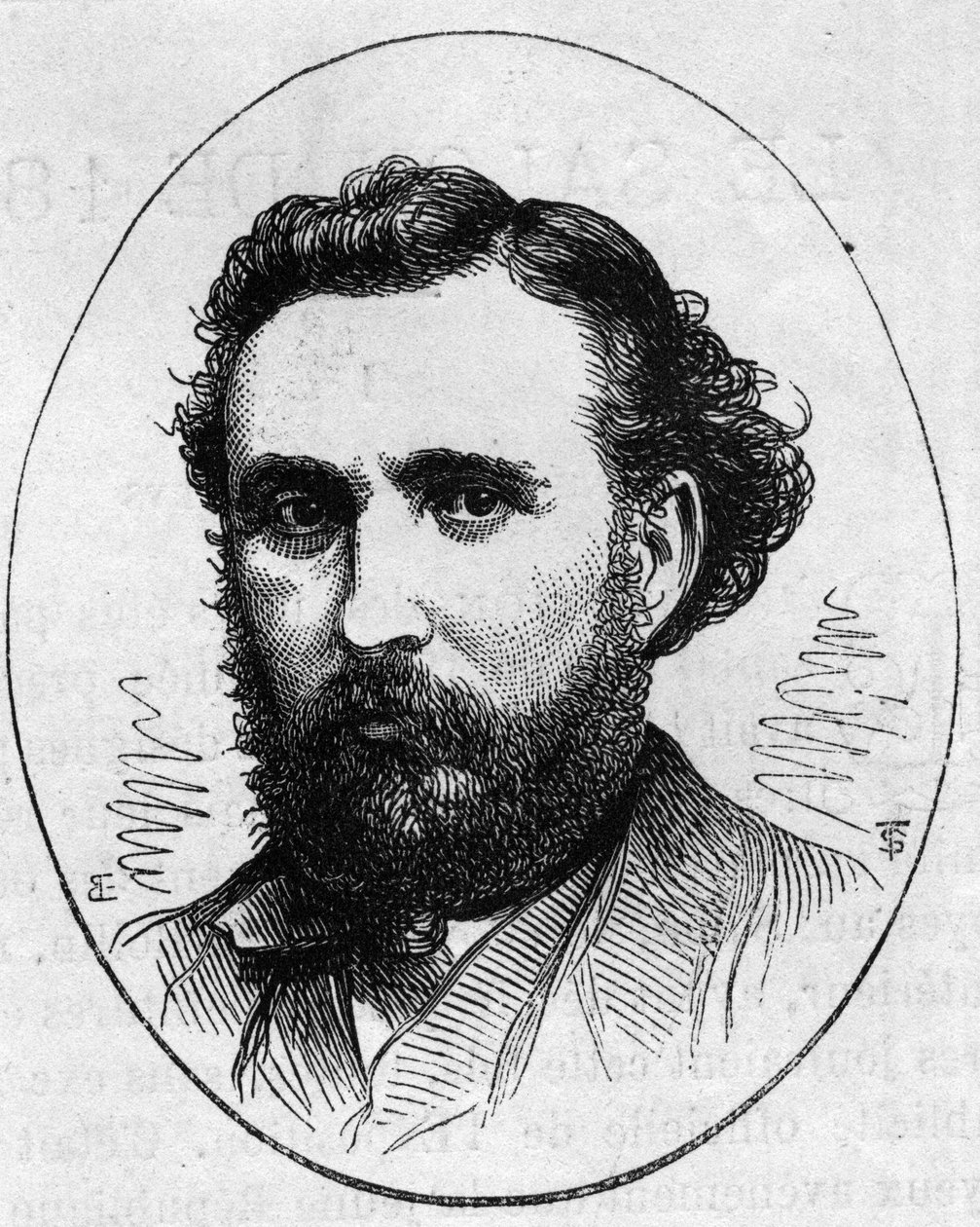 Henri Chapu (1833-1891) francia szobrász portréja. Metszet a „” Le Monde Illustré”” 890. számában, 1874. május 2.. alkotó: French School