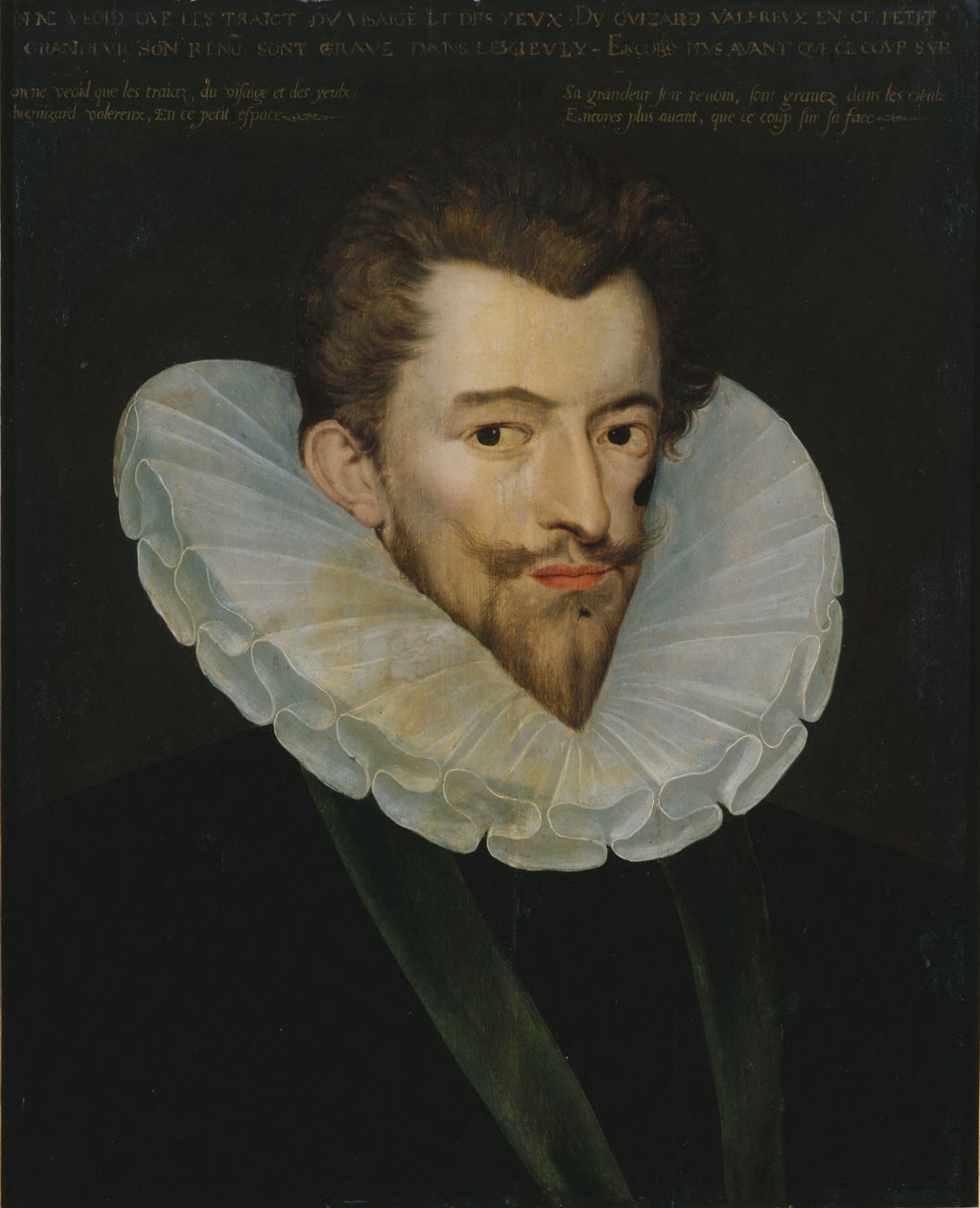 I. Henrik (1549-88) de Lorraine, Guise herceg, Le Balafre néven ismert portréja (tempera a panelen) alkotó: French School