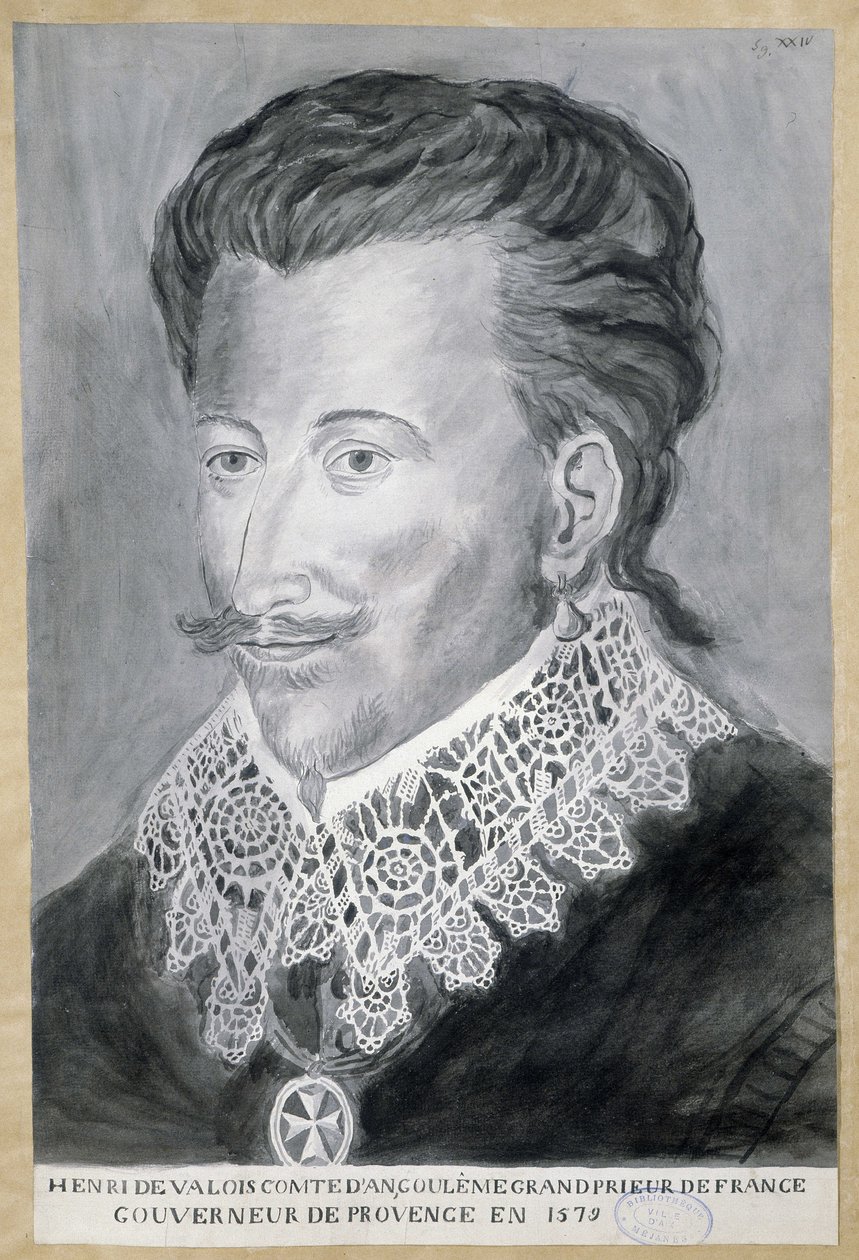 Henri de Valois, Angouleme grófjának, Franciaország nagypriorjának, Provence kormányzójának portréja 1579-ben alkotó: French School