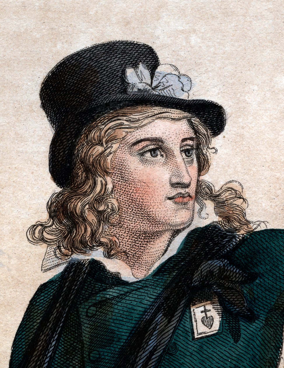 Henri du Vergier (Verger), La Rochejaquelein gróf (1772-1794), a királyi vendeai felkelés (Háború a Vendee-ben) tábornokának portréja a francia forradalom idején. alkotó: French School