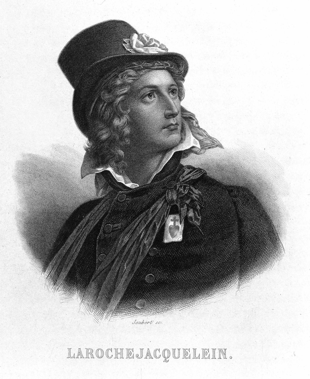 Henri du Vergier, La Rochejaquelein (vagy Verger de La Rochejacquelein) gróf (1772-1794) portréja. A mellkasán az árusok jelvényei vannak. - Thiers „Revolution francaise” című könyvében. 19. század alkotó: French School