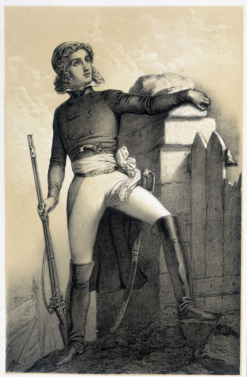 Henri du Vergier, La Rochejaquelein (vagy Verger de La Rochejacquelein) grófjának (1772-1794) portréja – Albert Maurin „Galerie historique de la Revolution francaise” című könyvében alkotó: French School
