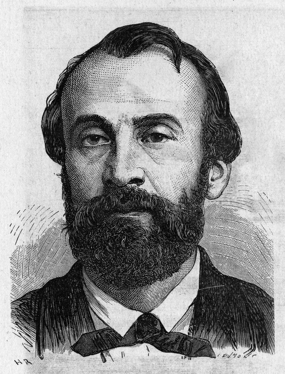 Henry Giffard (1825-1882) francia mérnök portréja - a Tudományos albumban; jeles tudósok; Nagy felfedezések””” 1896. alkotó: French School