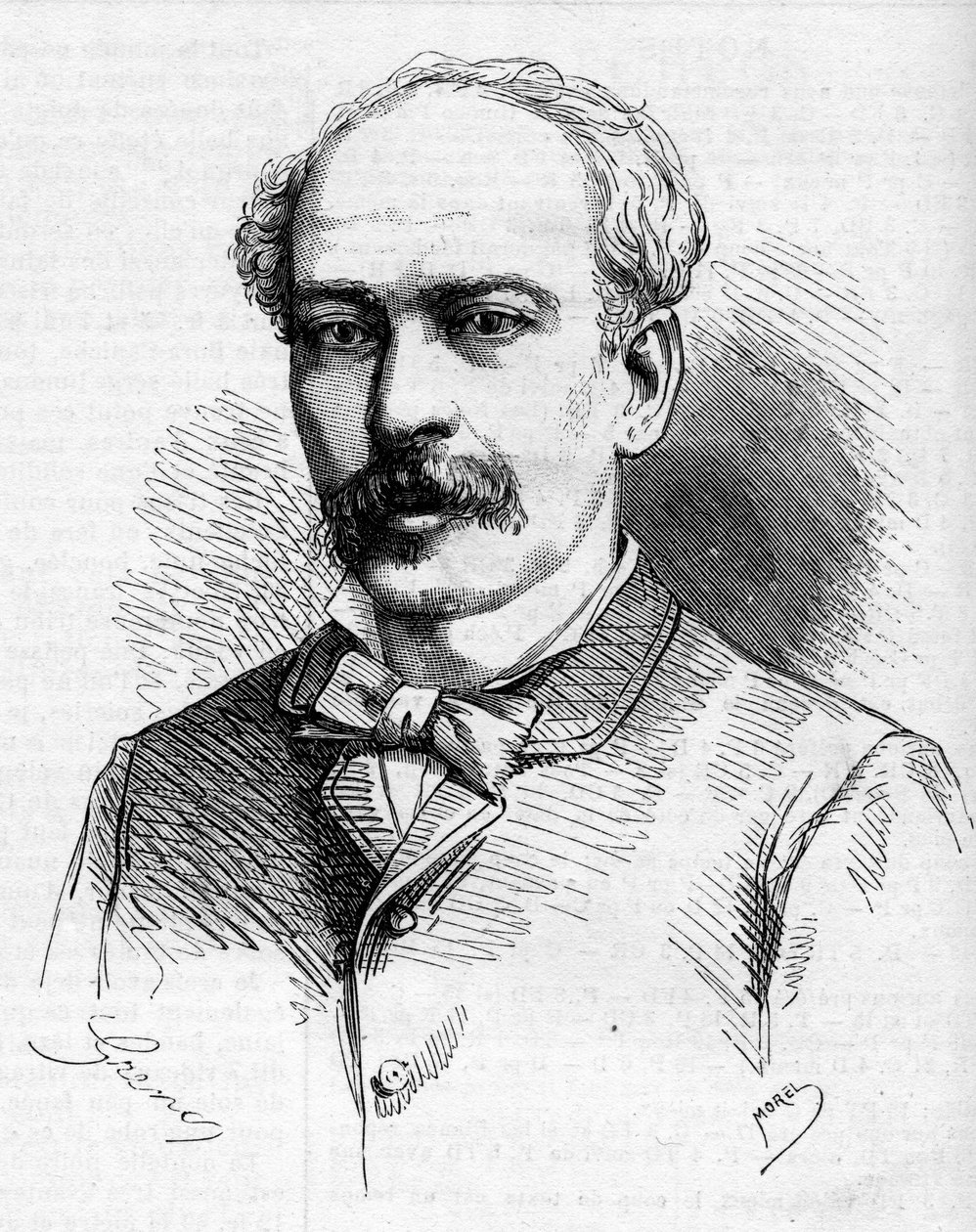 Hermenegildo Capelo (1841-1917), portugál felfedező portréja. Metszet a "" Az illusztris világban"" alkotó: French School