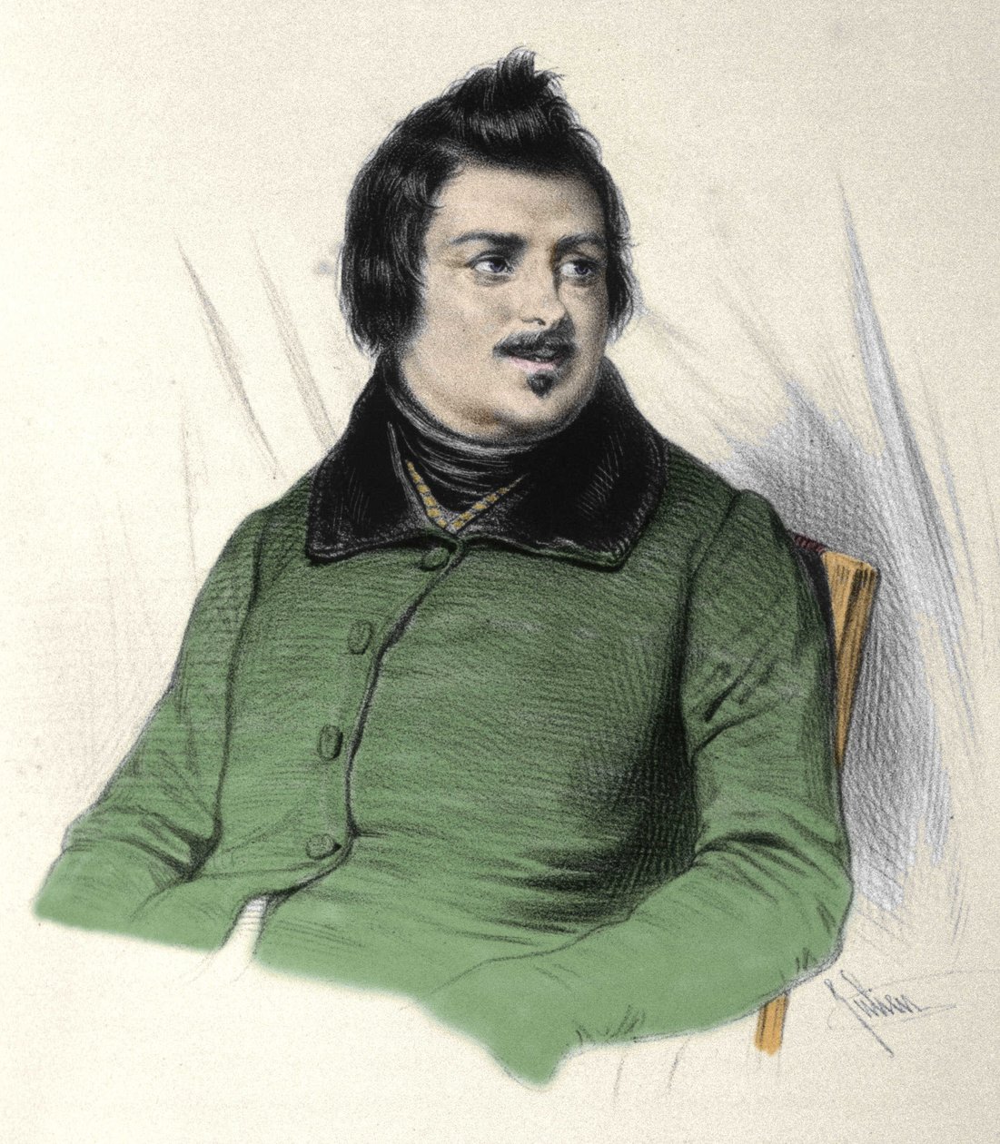 Honore de Balzac (1799-1850) francia író portréja. alkotó: French School