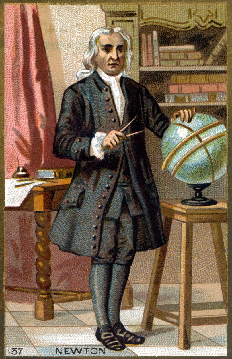 Isaac Newton (1642-1727) portréja. A 19. század végének kromolitográfiája. alkotó: French School
