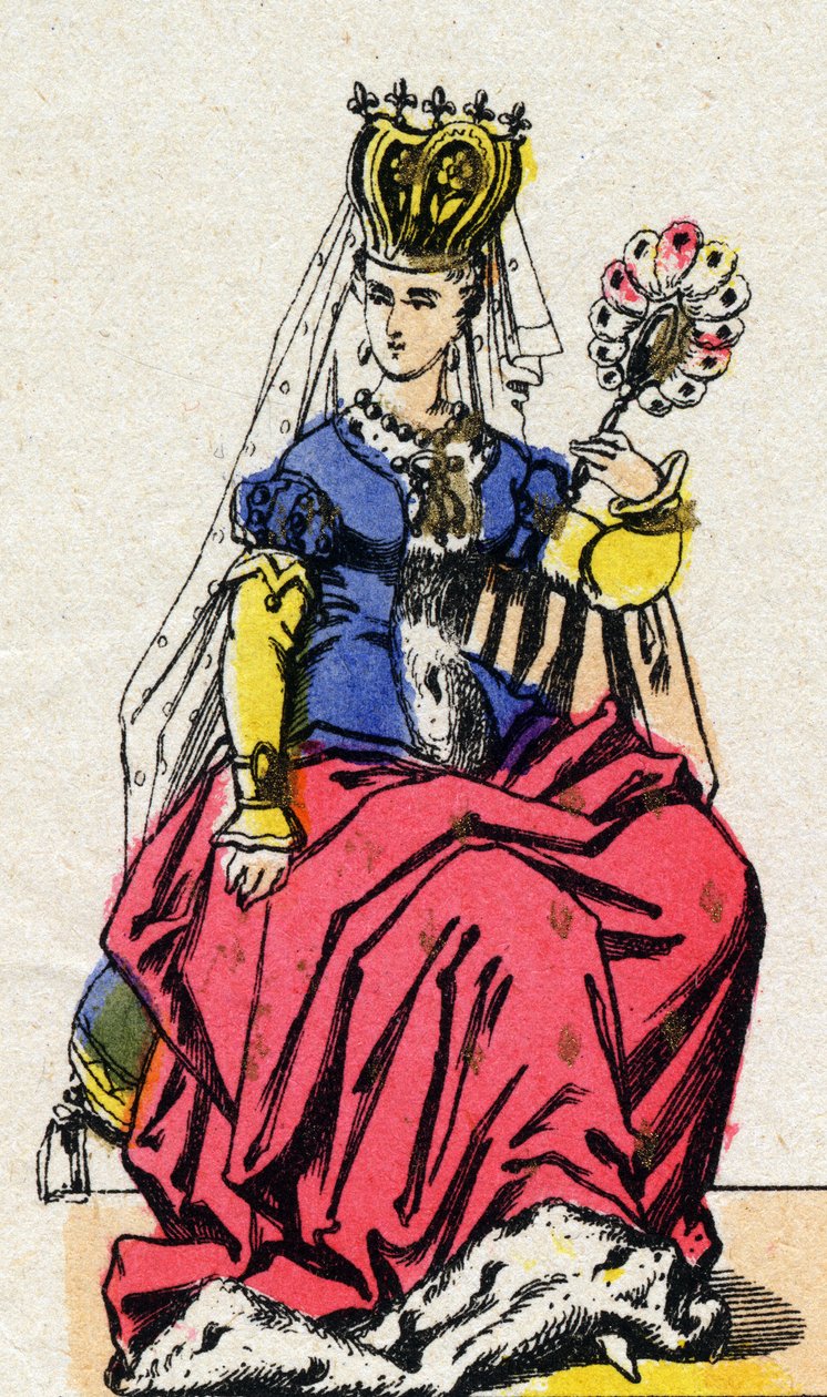 Isabeau (Isabelle, Elisabeth) de Baviere (1371-1435), a francia VI. Károly feleségének portréja. (Kapetiai dinasztia). alkotó: French School