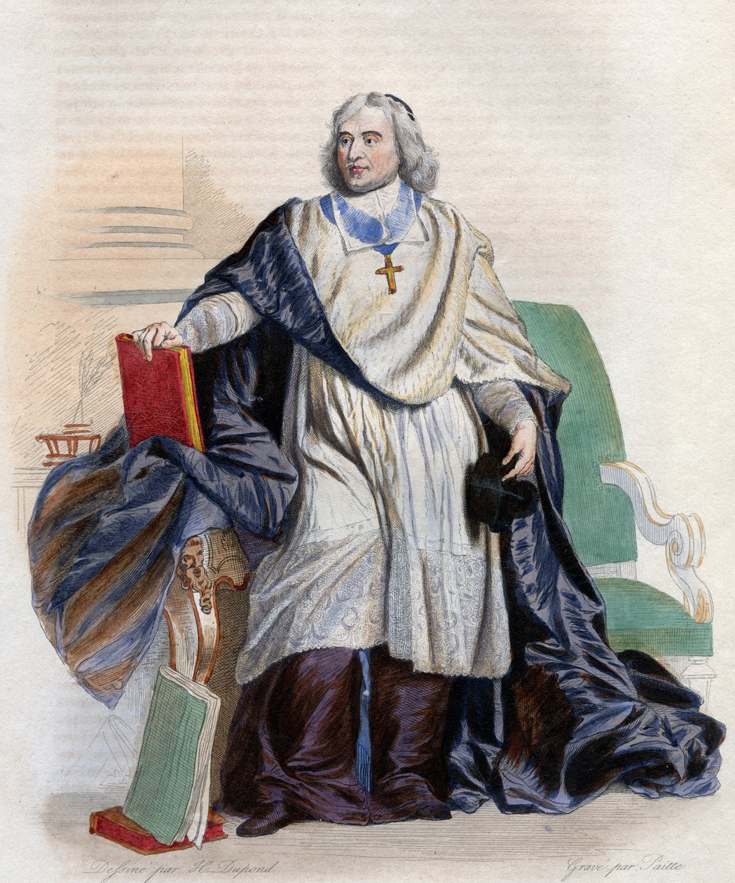 Jacques Benigne Bossuet (1627-1704) francia püspök és teológus portréja. alkotó: French School