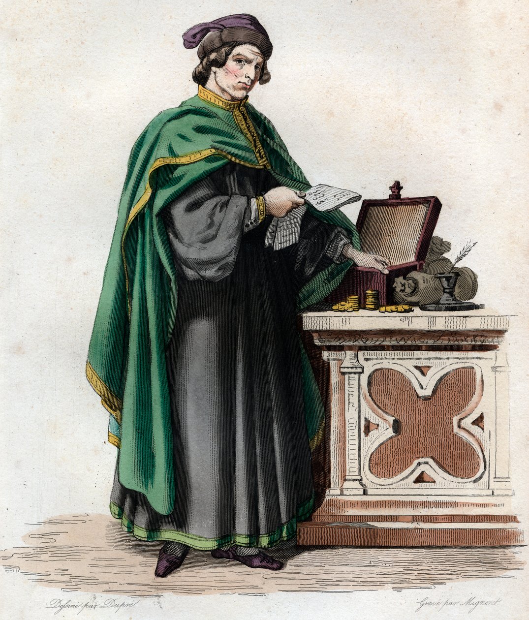 Jacques Coeur (1395-1456) francia kereskedő portréja. alkotó: French School
