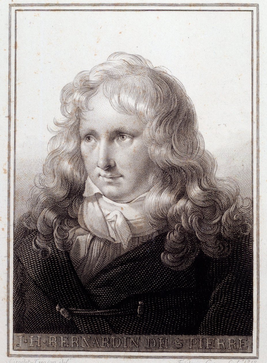 Jacques Henri Bernardin de Saint Pierre (Saint-Pierre) (1737-1814) francia író portréja. 18. századi névtelen metszet. Párizs, a Sorbonne-i könyvtár alkotó: French School