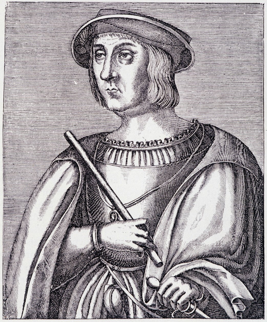Jacques II de Chabannes (La Palice) (1470-1525) portréja, metszet Paul Lacroix "Louis XII et Anne de Bretagne" című művéből, szerkesztette Georges Hurtrel. alkotó: French School