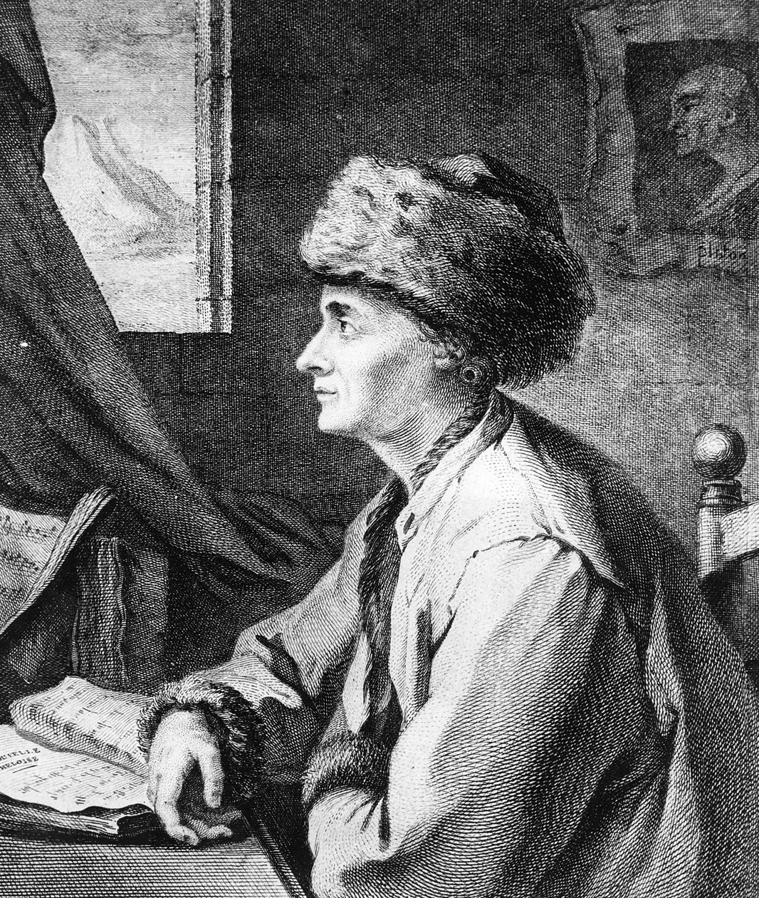 Jean-Jacques Rousseau portréja, 1761 körül alkotó: French School