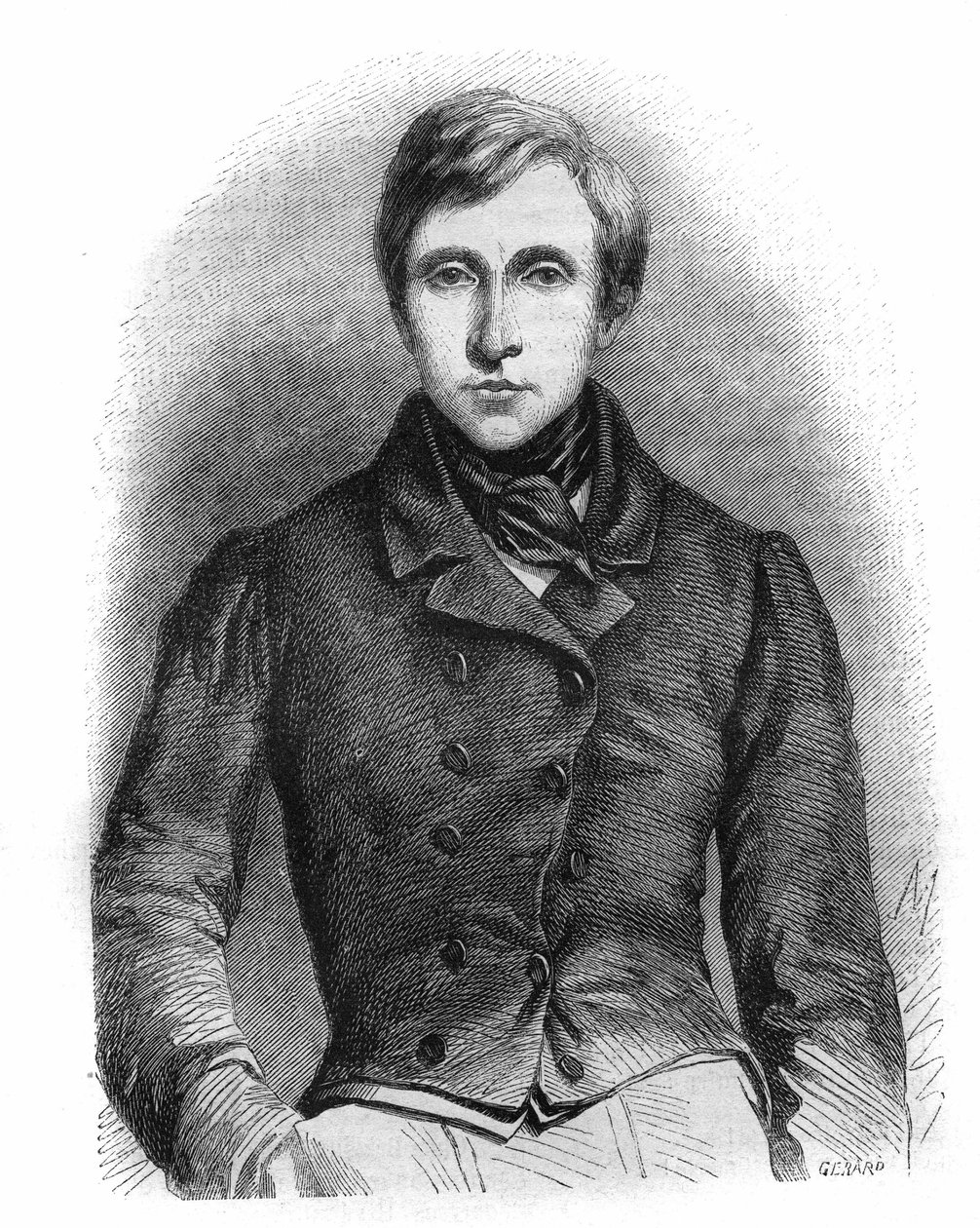 Jean Auguste Pelage Brizeux (1803-1858) francia költő portréja. alkotó: French School