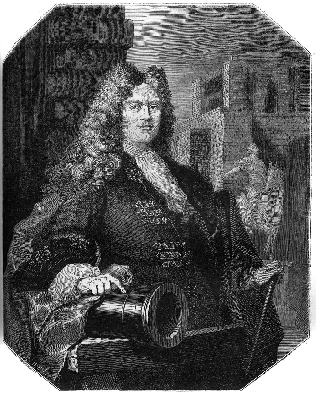 Jean Balthazar Keller (1638-1702), svájci aranyhordozó és alapító portréja. alkotó: French School