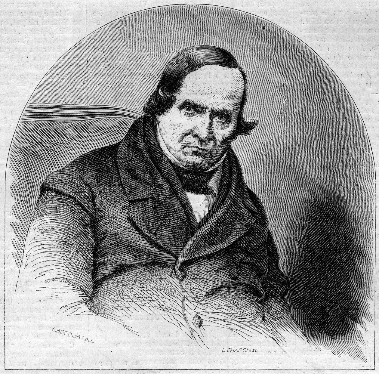 Jean Baptiste (Giovanni Battista) Niccolini (1782-1861) olasz költő portréja. Metszet a „” Le Monde Illustré ”” 234. számában, október 5 alkotó: French School