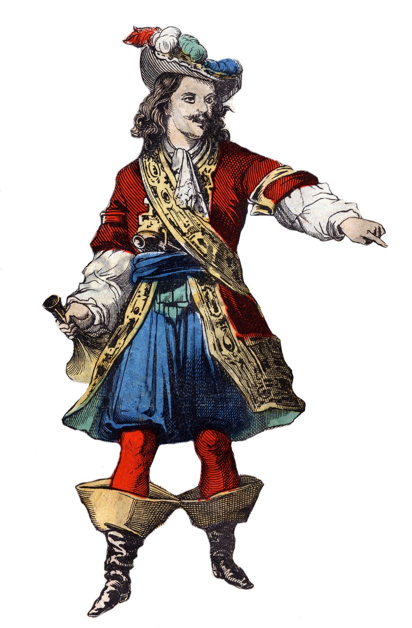 Jean Bart (1650 - 1702) francia magánember portréja. Epinális képalkotás a 19. század végéről. alkotó: French School