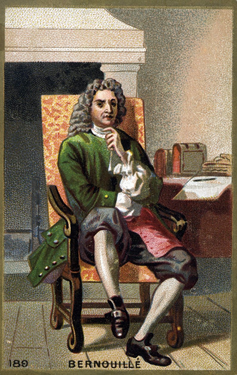 Jean Bernoulli (Johann Bernouilli) portréja (1667-1748) A 19. század végi kromolitográfiája. alkotó: French School