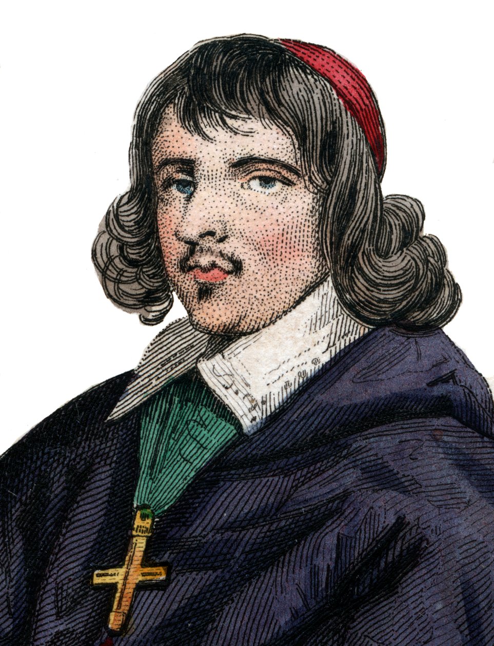 Jean Francois Paul de Gondi (Gondy) (1614-1679), de Retz bíboros, francia koadjutor püspök portréja. alkotó: French School