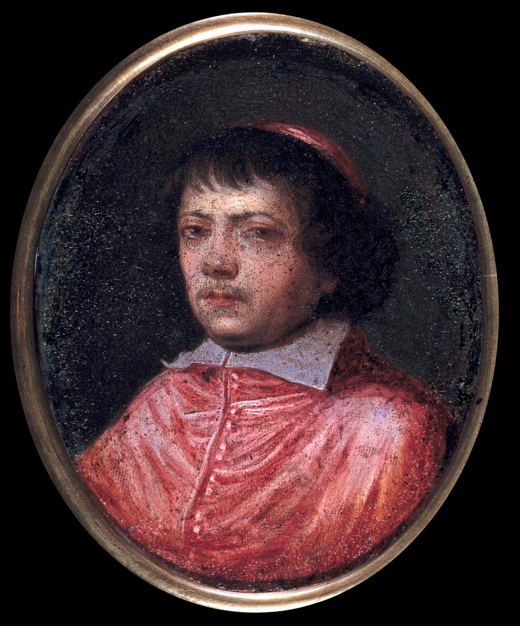 Jean Francois Paul de Gondi (Jean-Francois-Paul de Gondy) portréja (1614-1679) de Retz bíboros, a párizsi levéltár koadjutora, bíboros 1651-ben 17. századi miniatűr festmény. Chantilly, Conde Múzeum alkotó: French School