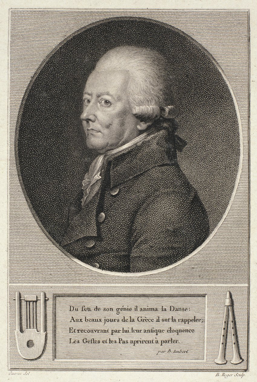 Jean Georges Noverre (1727-1810) portréja, metszett B. Roger alkotó: French School