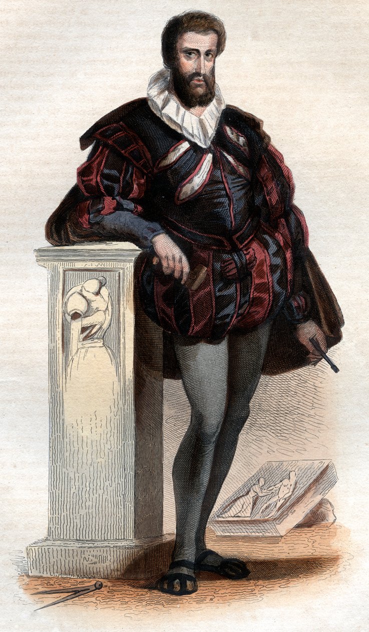 Jean Goujon (1510-1566) francia szobrász és építész portréja. alkotó: French School