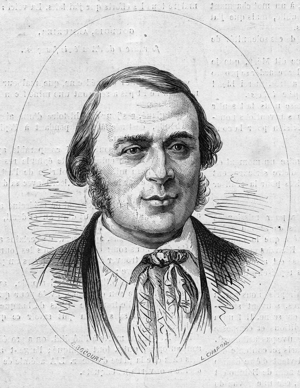 Jean Louis Rodolphe Agassiz (1807-1873) amerikai természettudós portréja. Metszet a „” Le Monde Illustré”” 872. számában, 1873. december 27. alkotó: French School