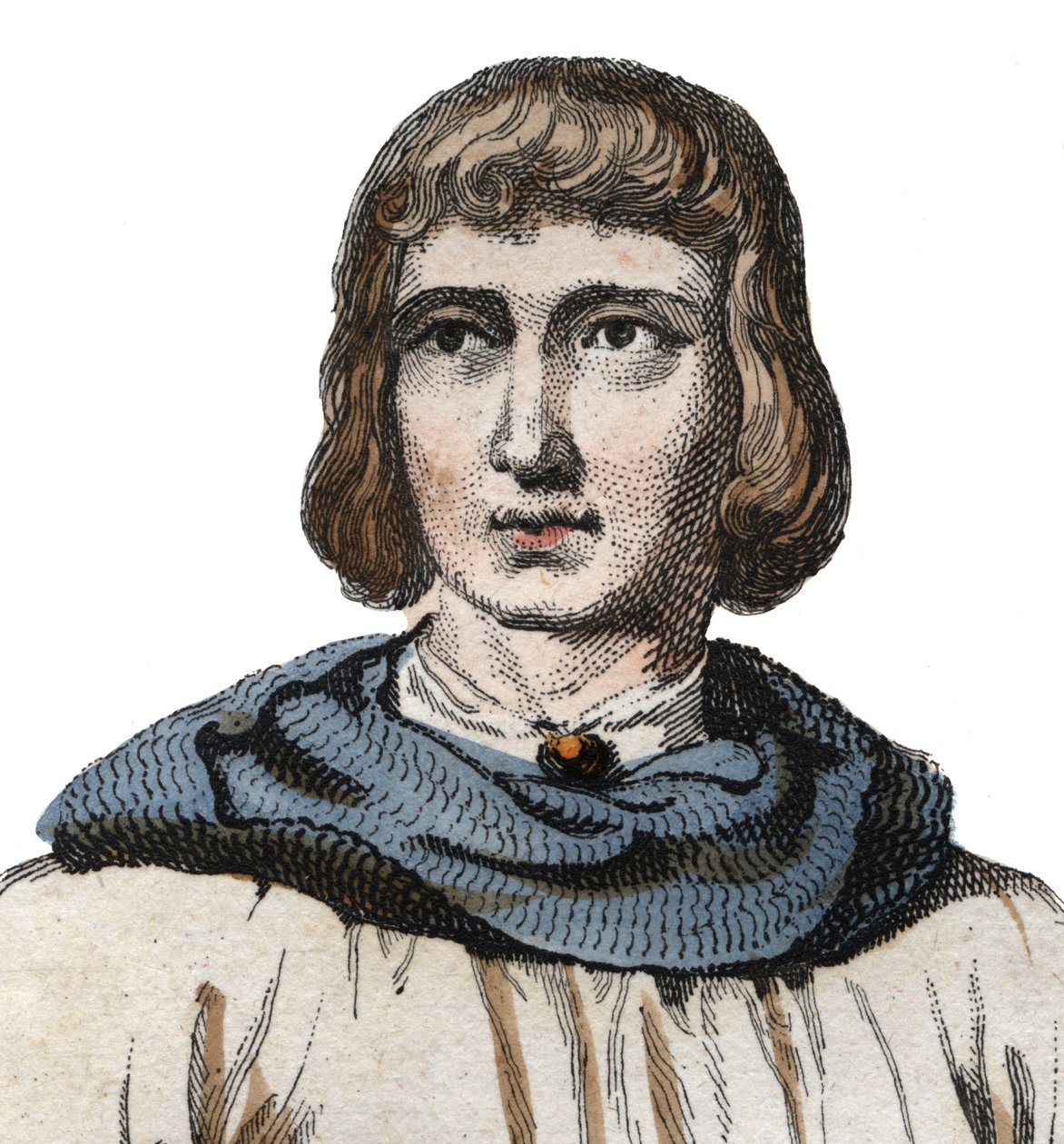 Jean de Joinville (1225-1317), a középkori Franciaország krónikása portréja. alkotó: French School