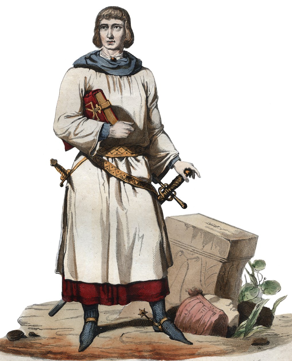 Jean de Joinville (1225-1317), a középkori Franciaország krónikása portréja. alkotó: French School