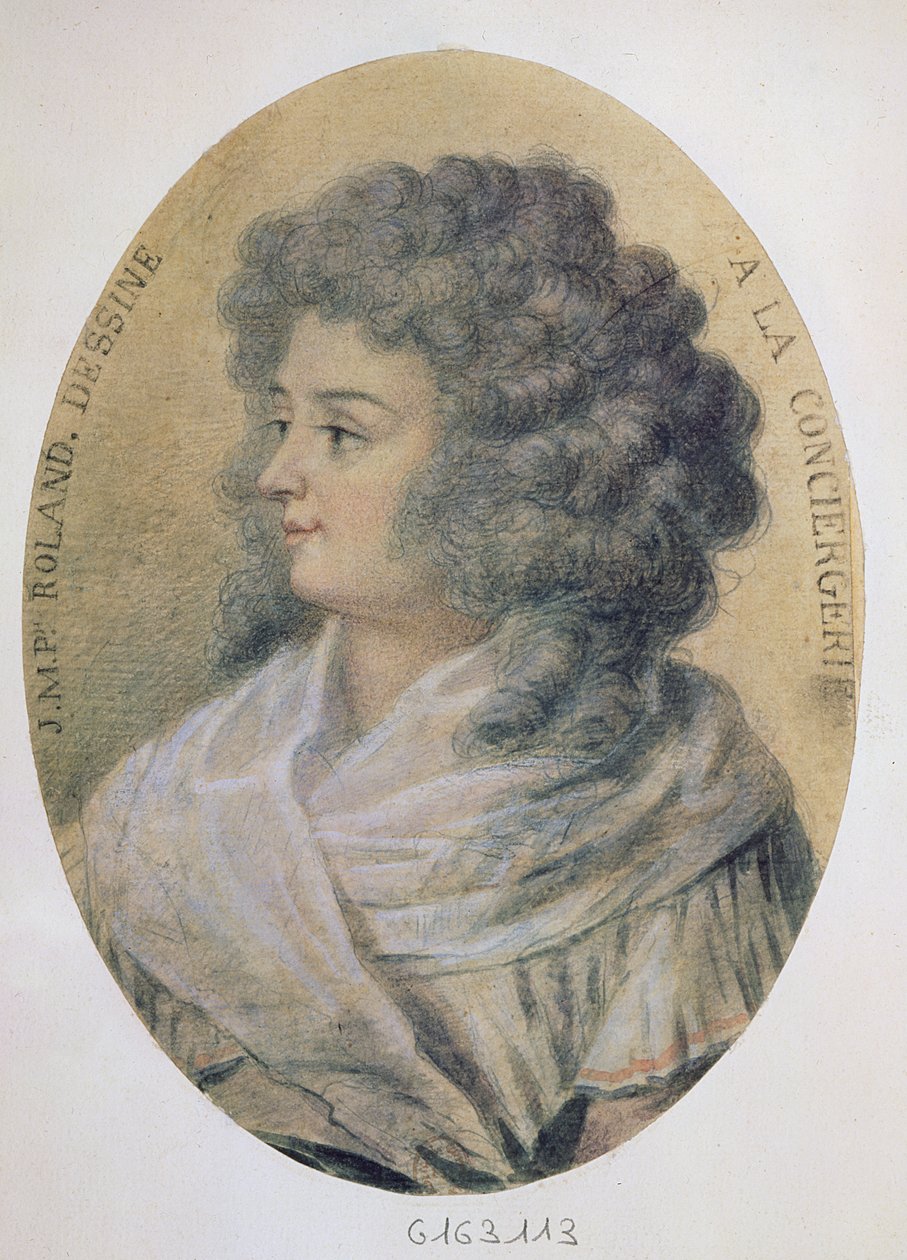 Jeanne-Marie Roland de la Platiere (született Philippon) (1754-93) portréja a Conciergerie-ben alkotó: French School