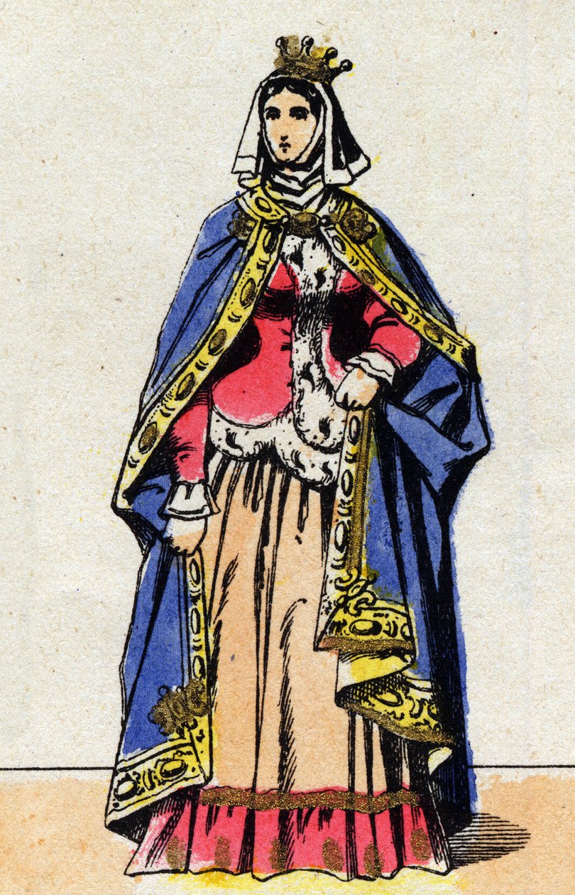 Jeanne de Boulogne nő portréja, V. Hosszú Fülöp (1294-1322) alkotó: French School
