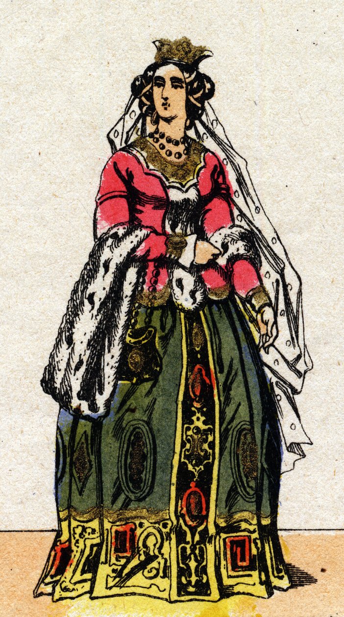 Jeanne de Bourbon (1337-1378), a francia V. Károly feleségének portréja. alkotó: French School