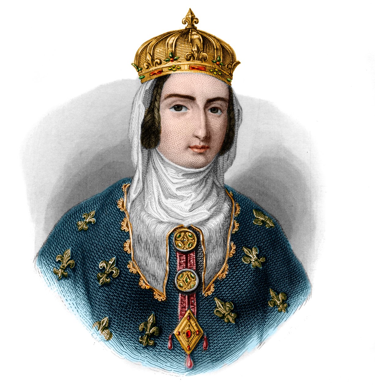 I. Joannavarrai (1273-1305), Navarra uralkodónőjének és francia királynő hitvesének portréja. alkotó: French School