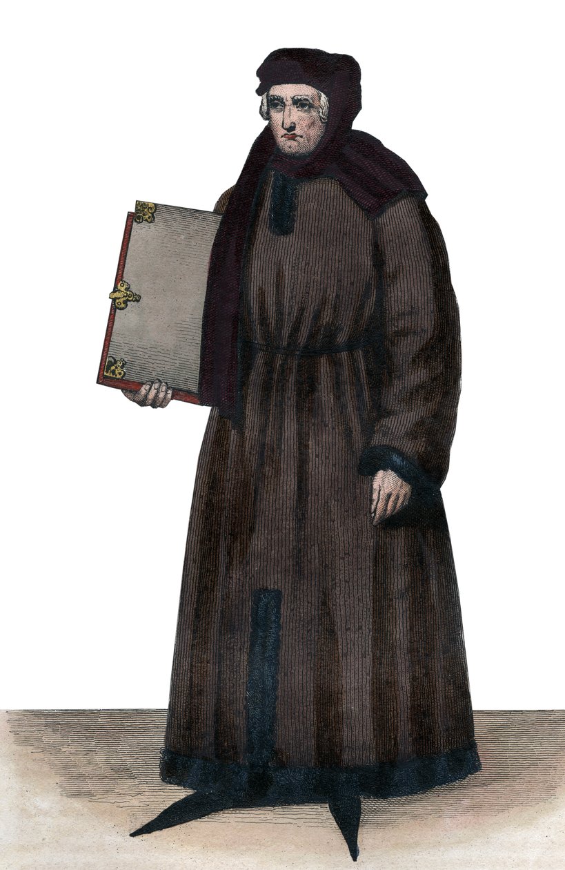 John Froissart (1337-1404), a középkori Franciaország francia krónikásainak portréja. alkotó: French School