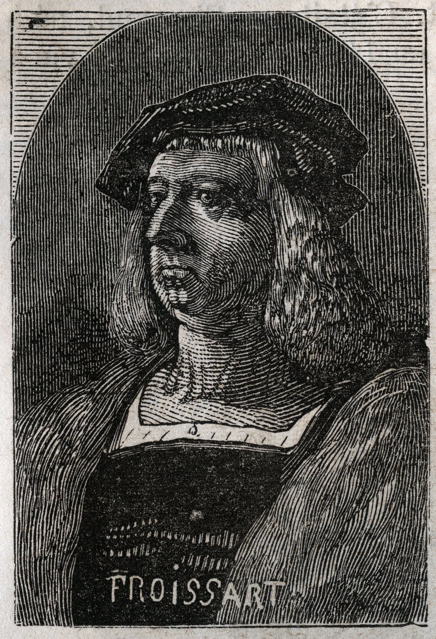 John Froissart (Jean Froissart) (1337-1404), a középkori Franciaország francia krónikásainak portréja – Victor Duruy (1811-1894) „” Histoire de France” című metszetében – 1882 alkotó: French School