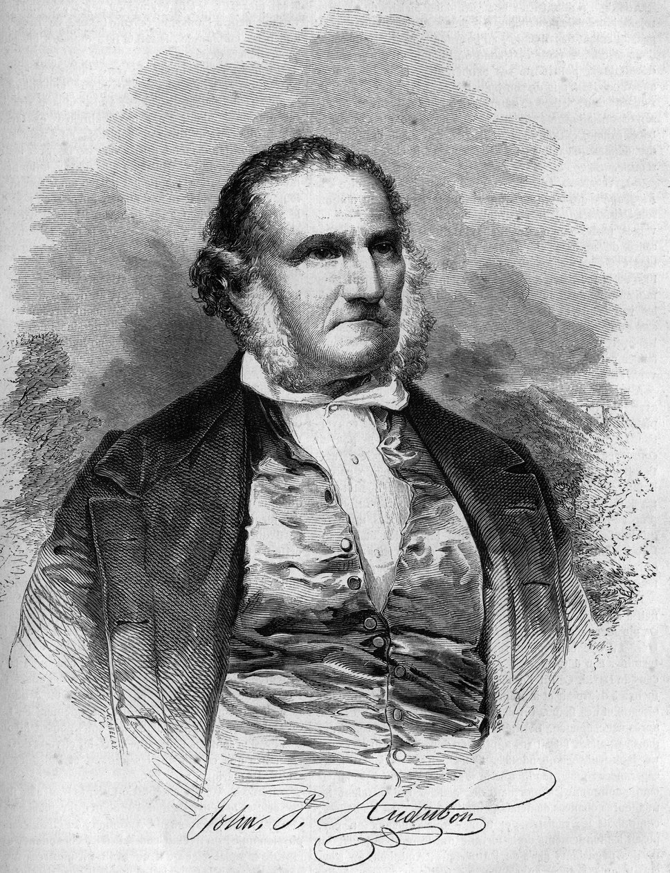 John James Audubon (1780-1851) amerikai ornitológus portréja. Metszet a „Le Magasin festői”-ben alkotó: French School