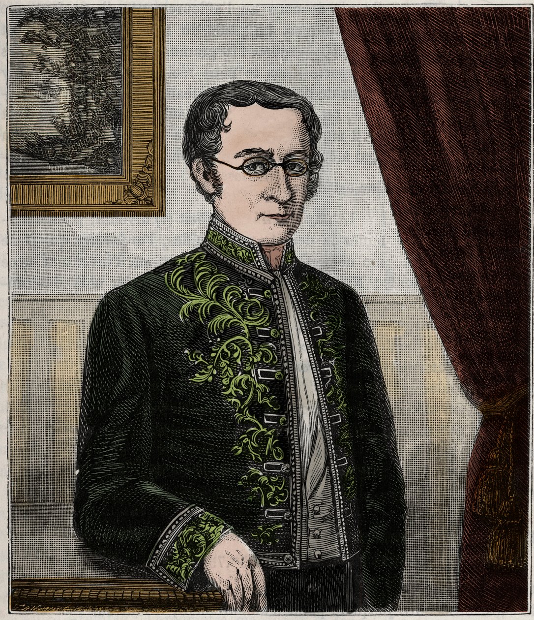 Joseph Louis Gay-Lussac (1778-1850), francia kémikus portréja - Louis-Joseph Gay-Lussac (Louis Joseph Gay Lussac) (1778-1850), francia fizikus és kémikus portréja - Metszet: „Mindenki számára elérhető tudományok fizika és kémia népszerű” Ale alkotó: French School