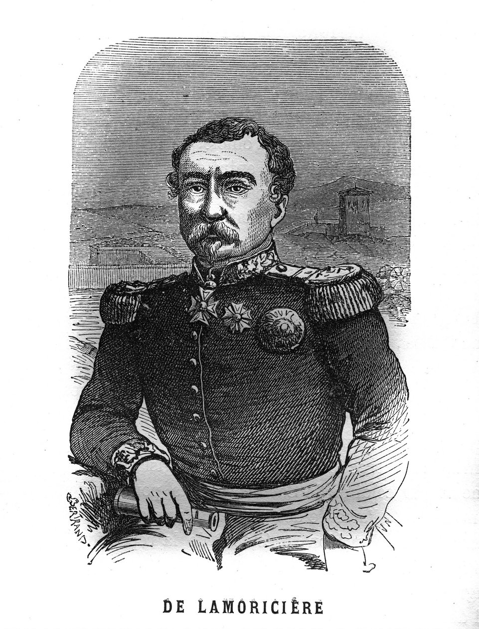 Joseph Vantini, dit Youssouf (1808-1866), francia tábornok portréja. Metszet a „Les Illustrations De L