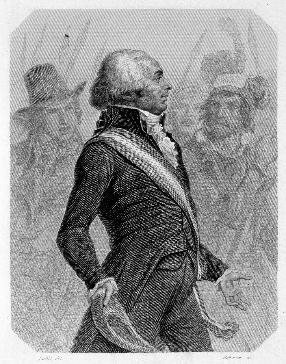 Jérome Pétion de Villeneuve (1756-1794) francia politikus portréja. Lamartine „A Girondinok története” című művében alkotó: French School