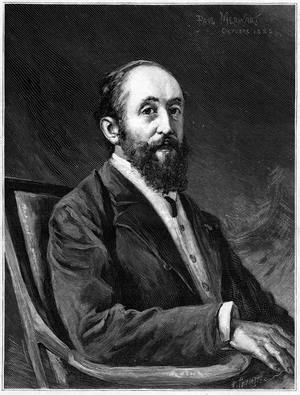 Jules Claretie (1840-1913), francia regényíró, 1888 és 1913 között a francia akadémia tagja portréja, „A jeles világban” alkotó: French School