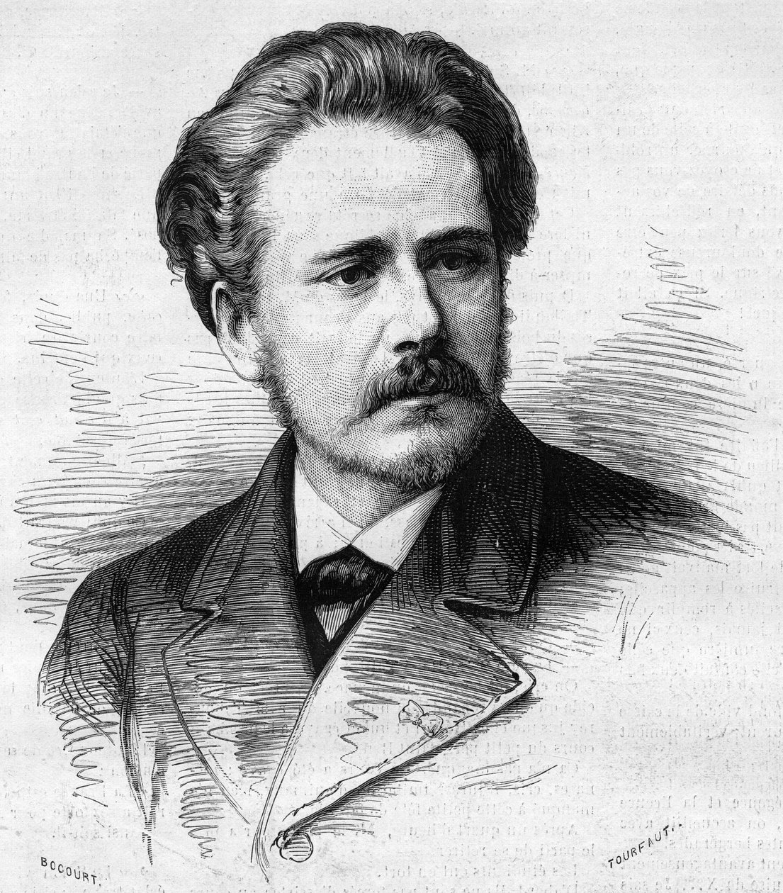 Jules Massenet (1842-1912) francia zeneszerző portréja. Metszet a „” Le Monde Illustré”” 1047. számában, 1877. május 5. alkotó: French School