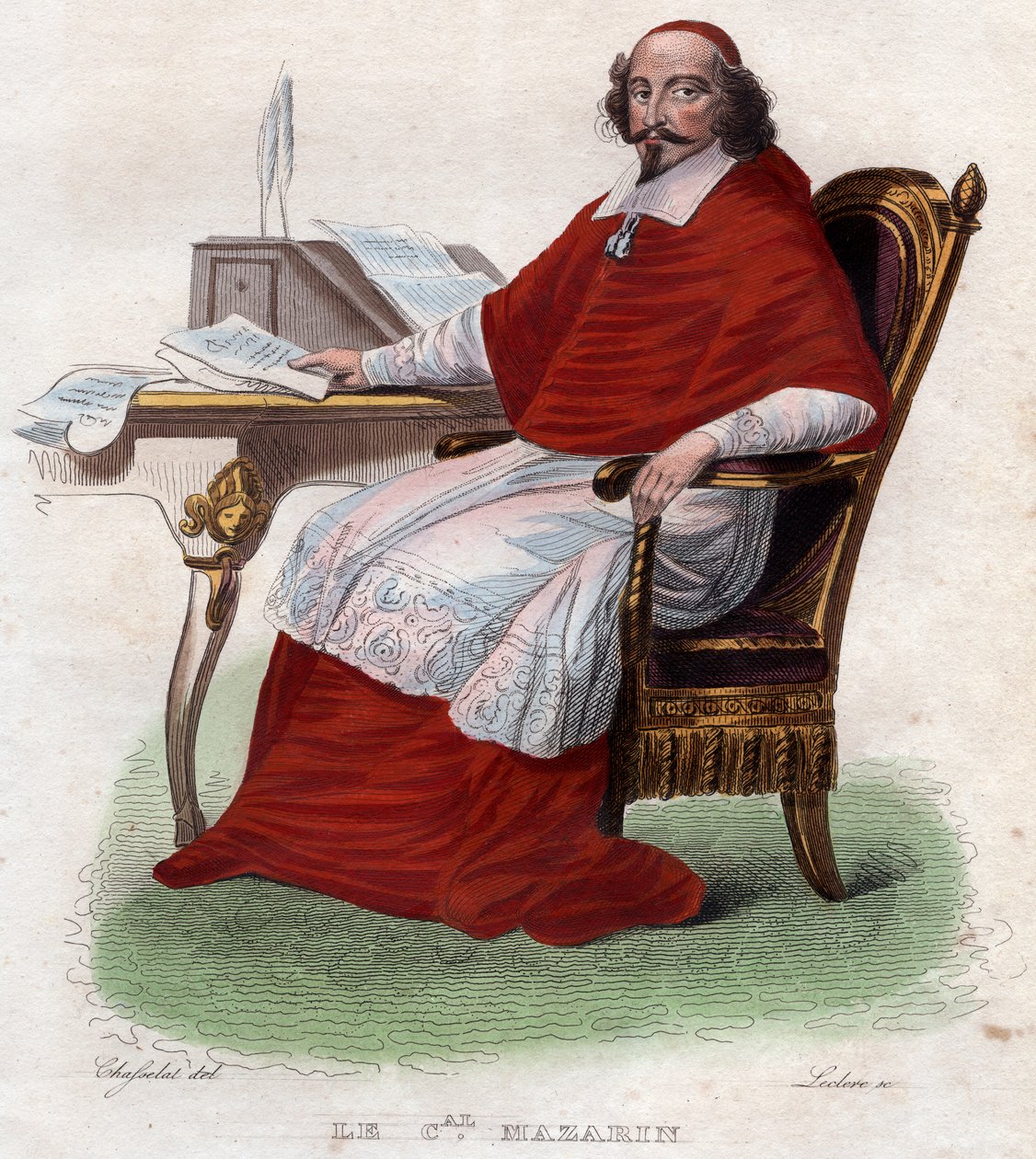 Jules Mazarin (1602-1661) francia olasz bíboros, diplomata és politikus portréja. alkotó: French School