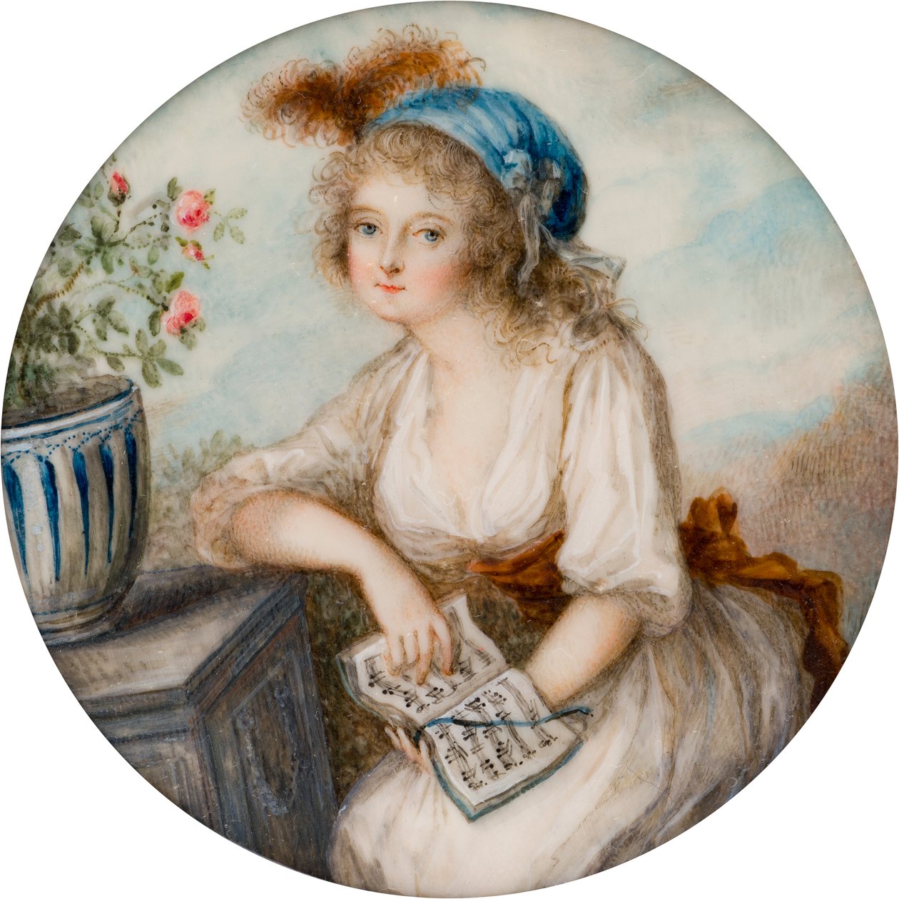 Lady Lucy Byng, Bradford 1. grófnőjének portréja, 1790 körül (olaj, elefántcsont) alkotó: French School