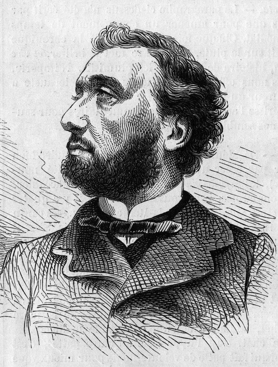 Leon Gambetta (1838-1882) francia politikus portréja. Metszet a június 5-i „” The Illustrated World”” 634. sz alkotó: French School