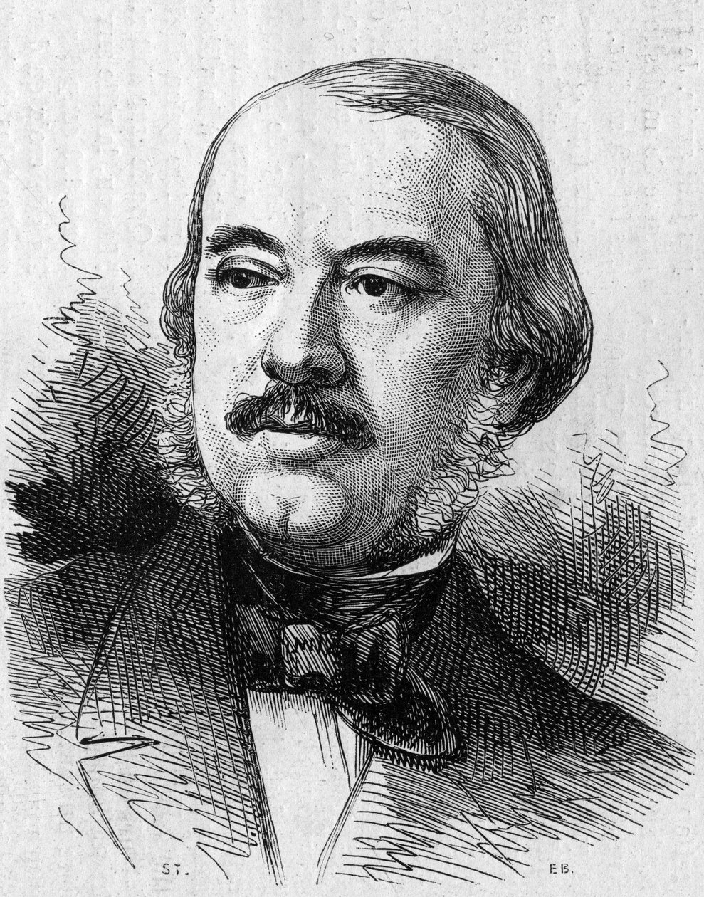 Leon Laya (1810-1872) francia drámaíró portréja. Metszet a „” Le Monde Illustré”” 805. számában, 1872. szeptember 14. alkotó: French School