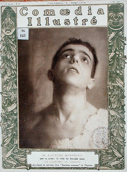 Leonid Massine (1895-1979) portréja, borítóillusztráció a „Comedia Illustre” Magazinból, 1914. május 5. (színes litó) alkotó: French School