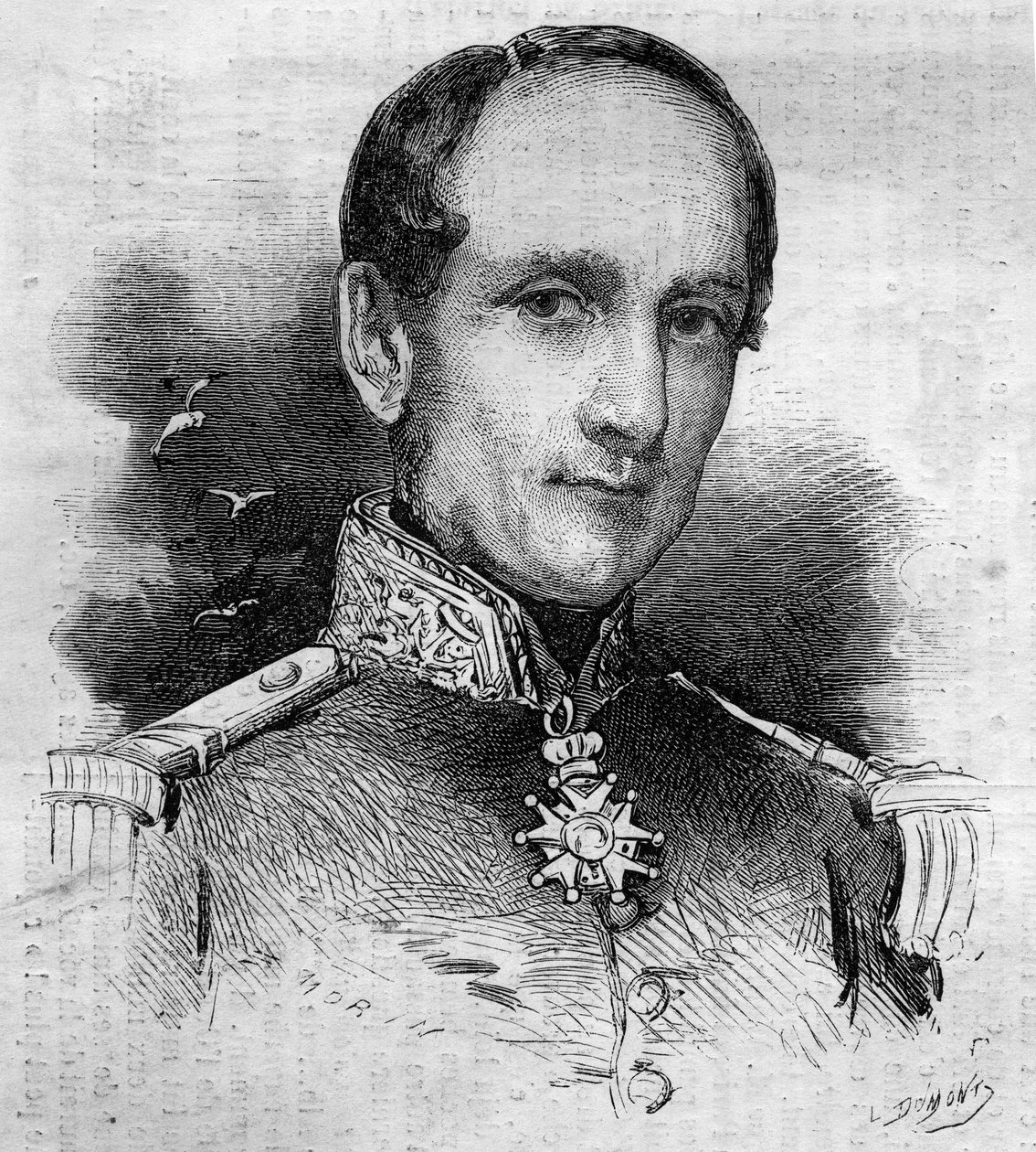 Leopold Victor Charner (1797-1869), francia tengernagy portréja. Metszet a „” Le Monde Illustré”” 186. számában, 1860. november 3. alkotó: French School