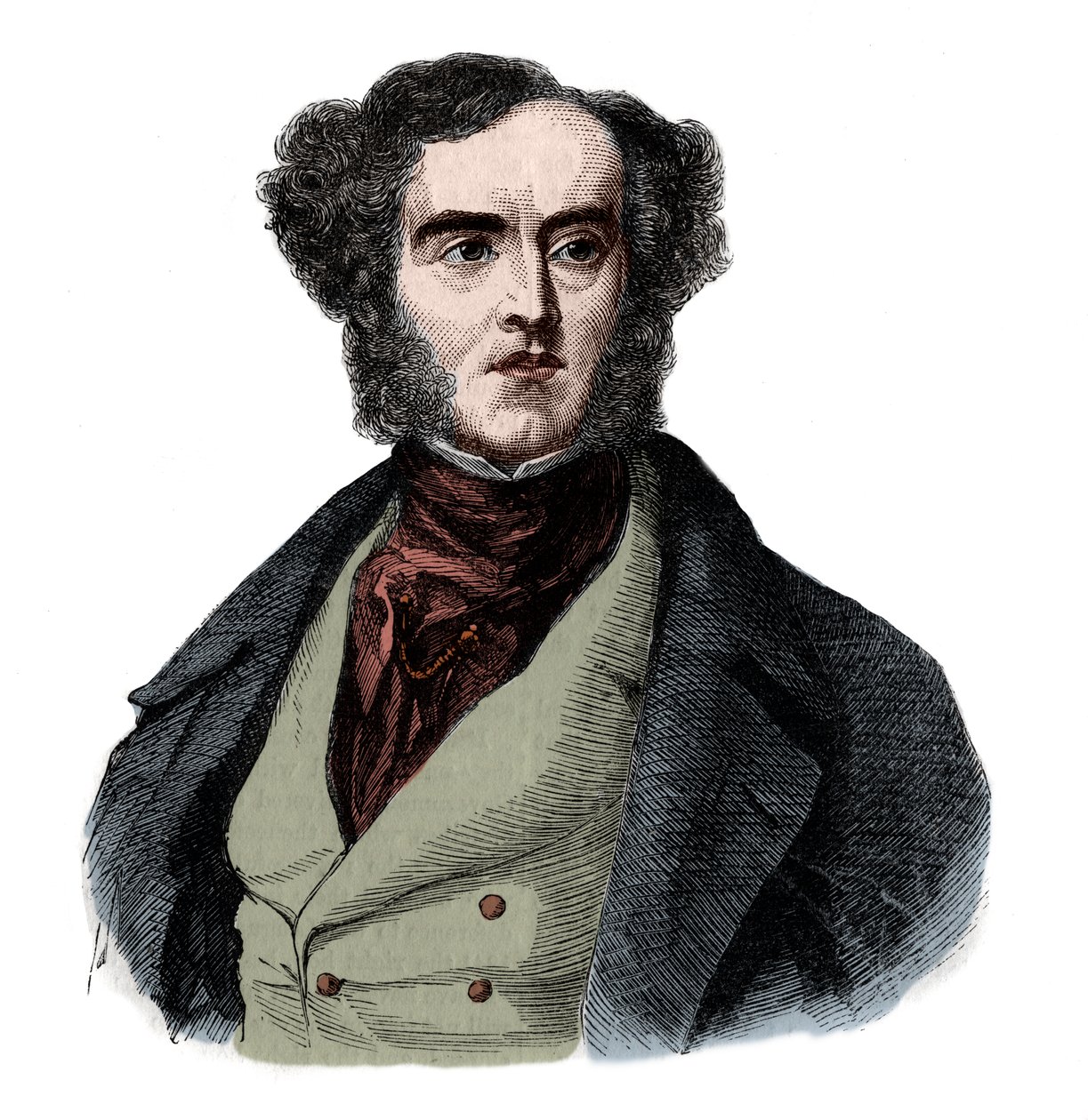 Lord George Cavendish Bentinck (1802-1848), angol államférfi és sportember portréja. alkotó: French School