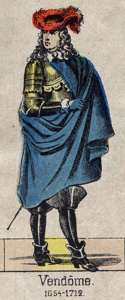 Louis-Joseph (Louis Joseph) de Bourbon (1645-1712) portréja, aki a Grand Vendome néven ismert, Penthievre és Mercoeur hercege, majd Vendome hercege és Franciaország párja. Epinal képe a 19. század végéről. alkotó: French School