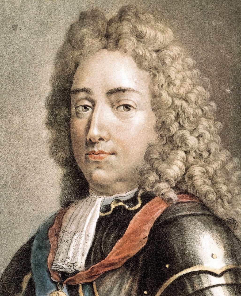 Louis-Joseph of Bourbon, Vendome hercegének portréja, színes metszet alkotó: French School