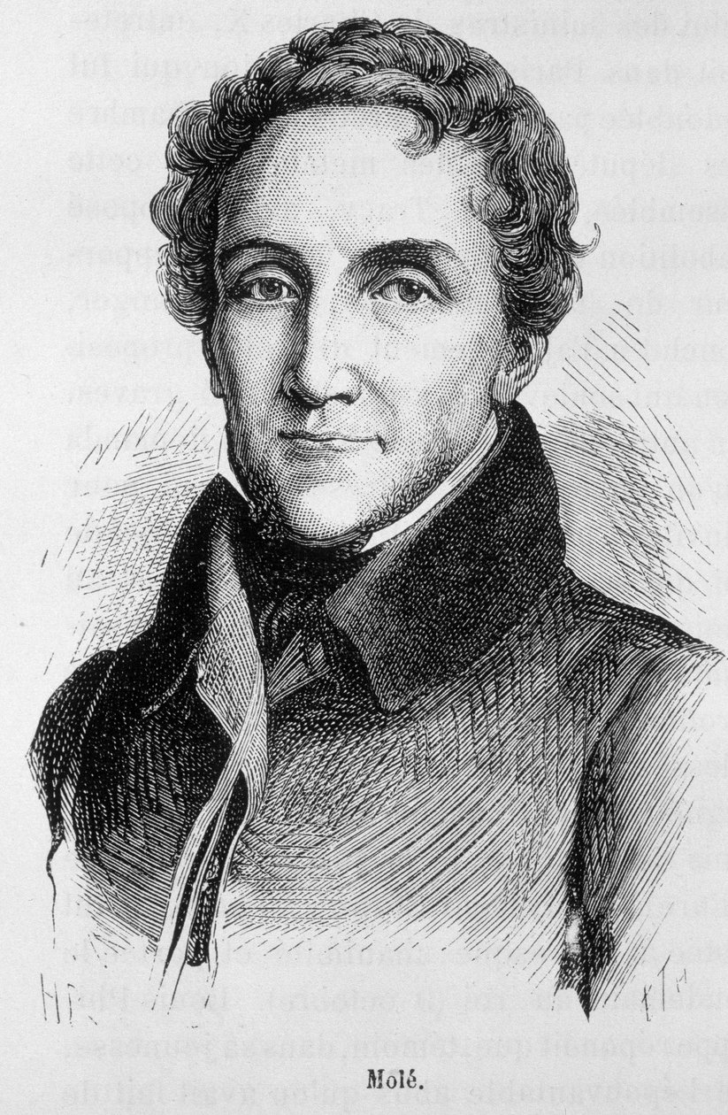 Louis-Mathieu Mole portréja - Louis Mathieu, Mole gróf (1781 - 1855) francia politikus portréja - Henri Martin „L
